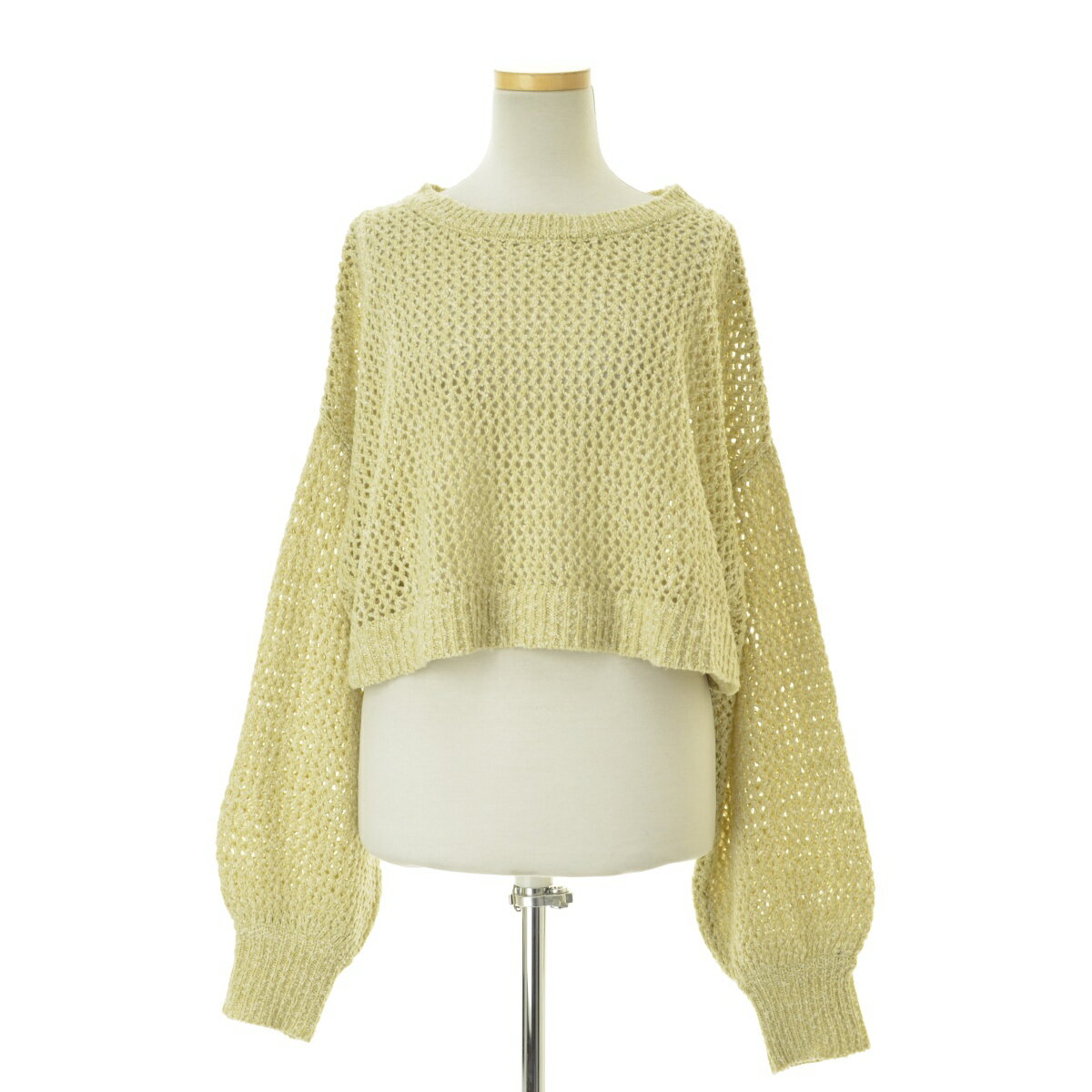 【中古】apres jour / アプレジュールショート丈透かし長袖ニットセーター【cacdbccf-l】