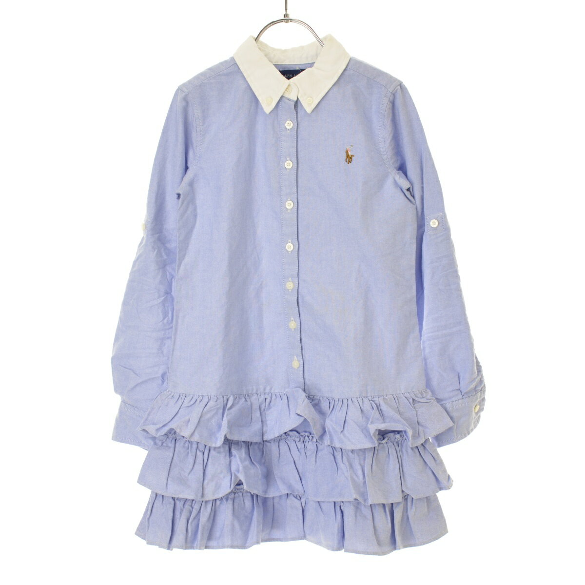 #RALPHLAUREN#X22#X23#X24#X25#X26#Y3d#Y3e#Y3f#Y40#Y41#S1c#S1d#S1e#S1f#S20#RALPH LAUREN#ブルー系#ホワイト系#オックスフォード#ボタンダウン#表記サイズ：7/130#コンディションD##キッズ#ワンピース・チュニック#春#BRANDRALPH LAUREN / ラルフ ローレン ITEMオックスフォードシャツ ボタンダウン ティアード長袖ワンピース(G006337260) RALPH LAUREN Condition : D S 新品 A 使用感がなく試着程度の品 B 使用感があまりなく目立つダメージがないUSED品 C 使用感はあるがダメージが比較的目立たないUSED品 D 使用感があり汚れなどのダメージが目立つUSED品 E かなりの使用感があり破れやシミなどのダメージが目立つUSED品 Item Information ATTENTIONダメージについて 未使用品となりますが、襟やフロントに汚れが見られます。 表記サイズ7/130 実寸肩幅約30cm 着丈約63cm 身幅約36cm 袖丈約48cm※実寸は手作業で採寸しておりますので、1cm〜2cmの誤差が生じる場合がございますので何卒ご了承お願いいたします。 ※「換算サイズ」と表記されている数値につきましては、表記サイズを基準に日本サイズへ換算表を元に換算しております。詳しくは[サイズについて]をご参照ください。 カラー(弊社規定)ライトブルー系/ホワイト系※ご使用のモニタやブラウザによって、画像の色味が異なって見えることがありますので何卒ご了承お願いいたします。 素材 綿100％ 付属品 - 裏地 - このアイテムにつけられているキーワード#RALPH LAUREN##ブルー系##ホワイト系##オックスフォード##ボタンダウン##表記サイズ：7/130##コンディションD##キッズ##ワンピース・チュニック##春# 関連商品 このブランドの他の商品を見る このタイプの商品を見る ※商品詳細で気になる点がございましたらお気軽にお問い合わせください。 Brand Introduction RALPH LAUREN / ラルフ ローレン ラルフ・ローレンは、特に高級スーツやポロシャツなどのメンズウェアでその名を知られ、アメリカン・トラディショナルの代表的存在とされている。全世界に愛されているワンポイントワークで、大人から子供まで幅広い年齢層にこよなく愛されているブランドである。