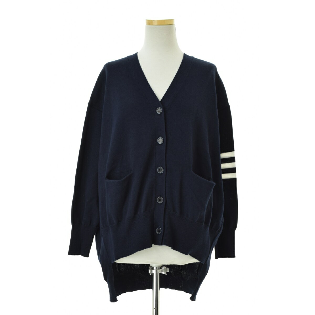 Rakuten - 【中古】Gauze# / ガーゼ(g) g-566 コットンニット 3BAR ライン入り長袖カーディガン【cacgabci-l】