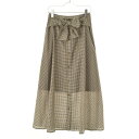 【中古】【期間限定値下げ】AUDREY and JOHN WAD / オードリーアンドジョンワッドH0605 千鳥 ハウンドトゥース ボタン マキシスカート【cacfaibc-l】
