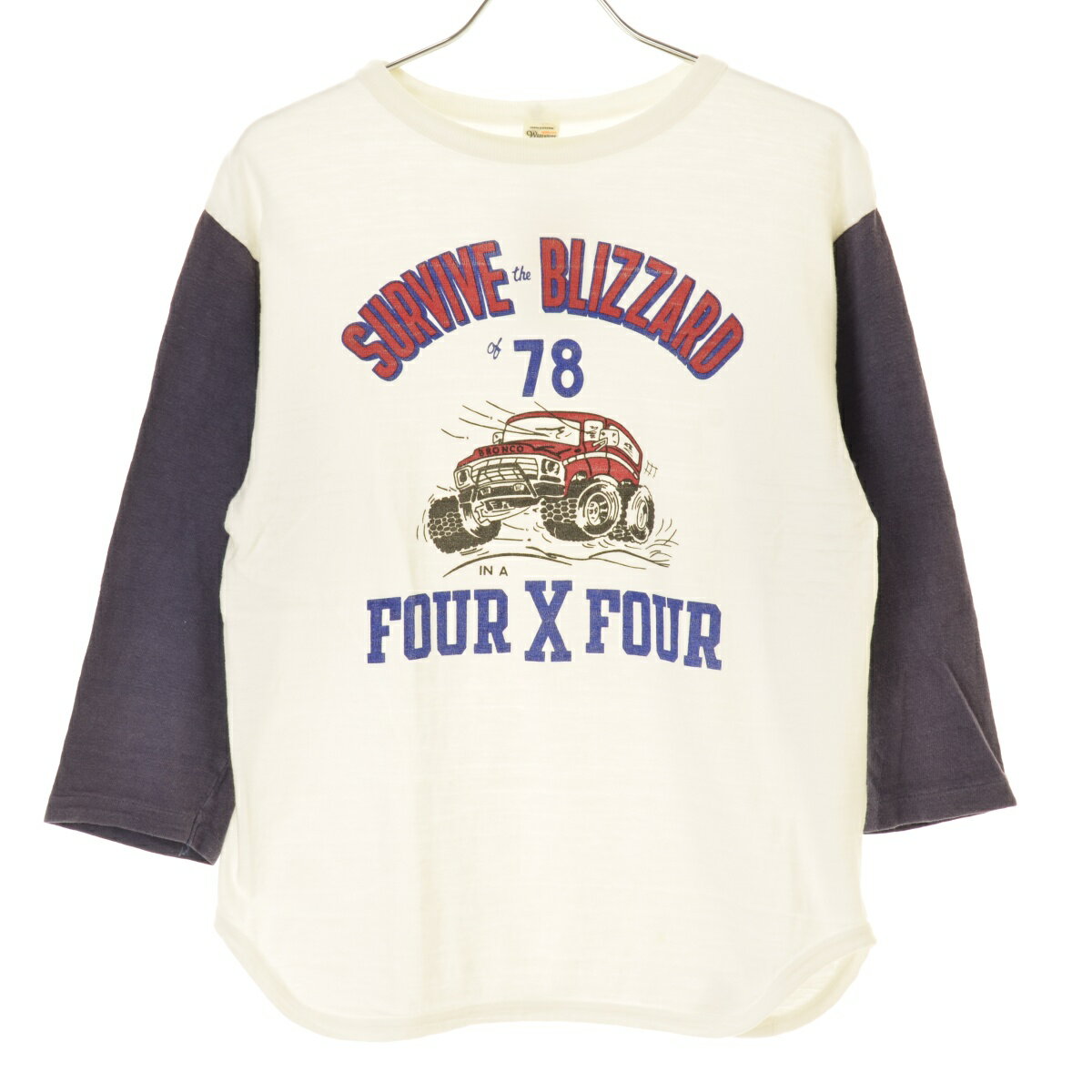 Rakuten - 【中古】WAREHOUSE / ウエアハウスSURVIVE the BLIZZARD of 78 FOUR X FOUR ベースボール七分袖Tシャツ【cacgaecb-m】