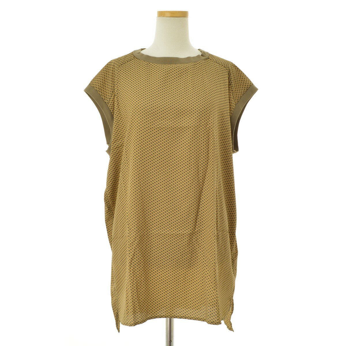 【中古】Unpeu Femme / アンプーファム総柄プルオーバーフレンチスリーブチュニック【cacfaecj-l】