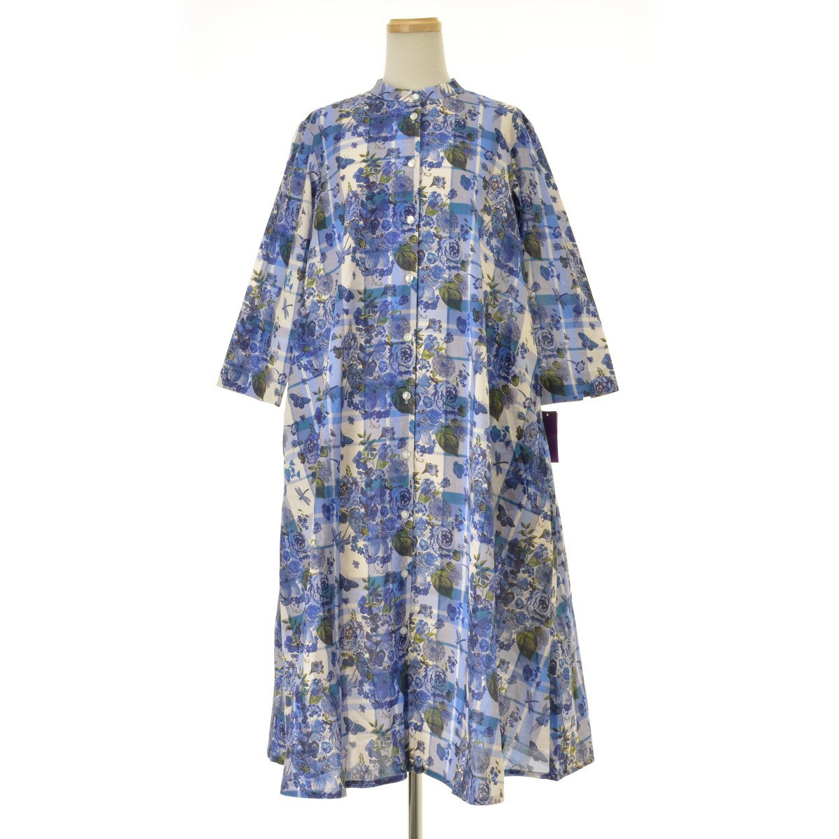 【中古】J Sloane × LIBERTY / ジェイスローアン × リバティSY2421028 リバティ タナローン 七分袖 シャツワンピースロング七分袖ワンピース【cacgabbh-l】