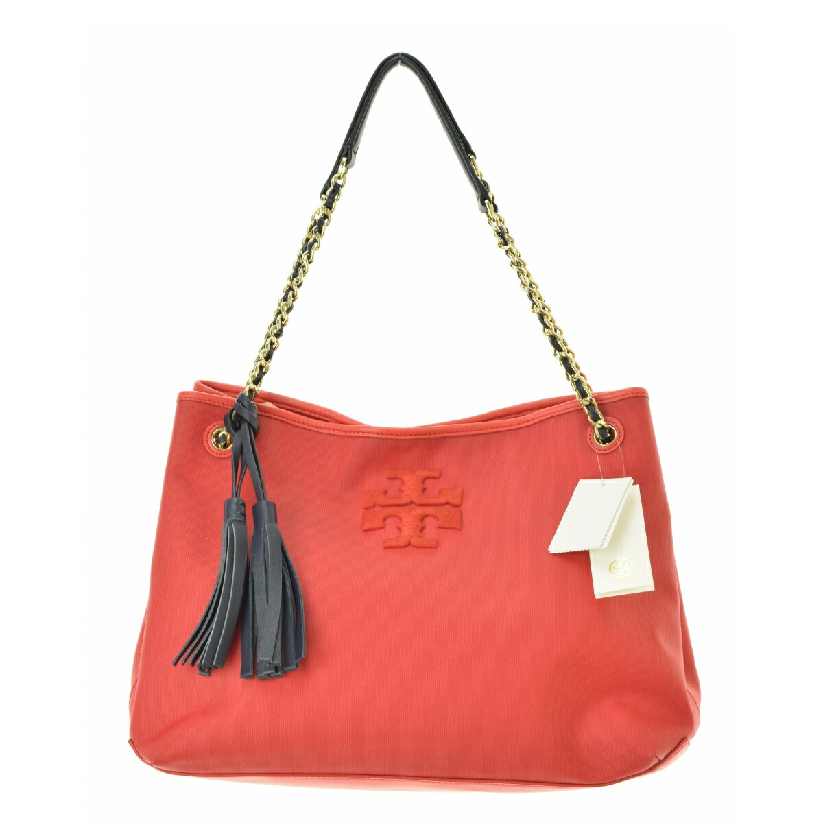 【中古】TORY BURCH / トリーバーチ79163-1-02301 PVC タッセル チェーントートバッグ【cacfahbg-z】