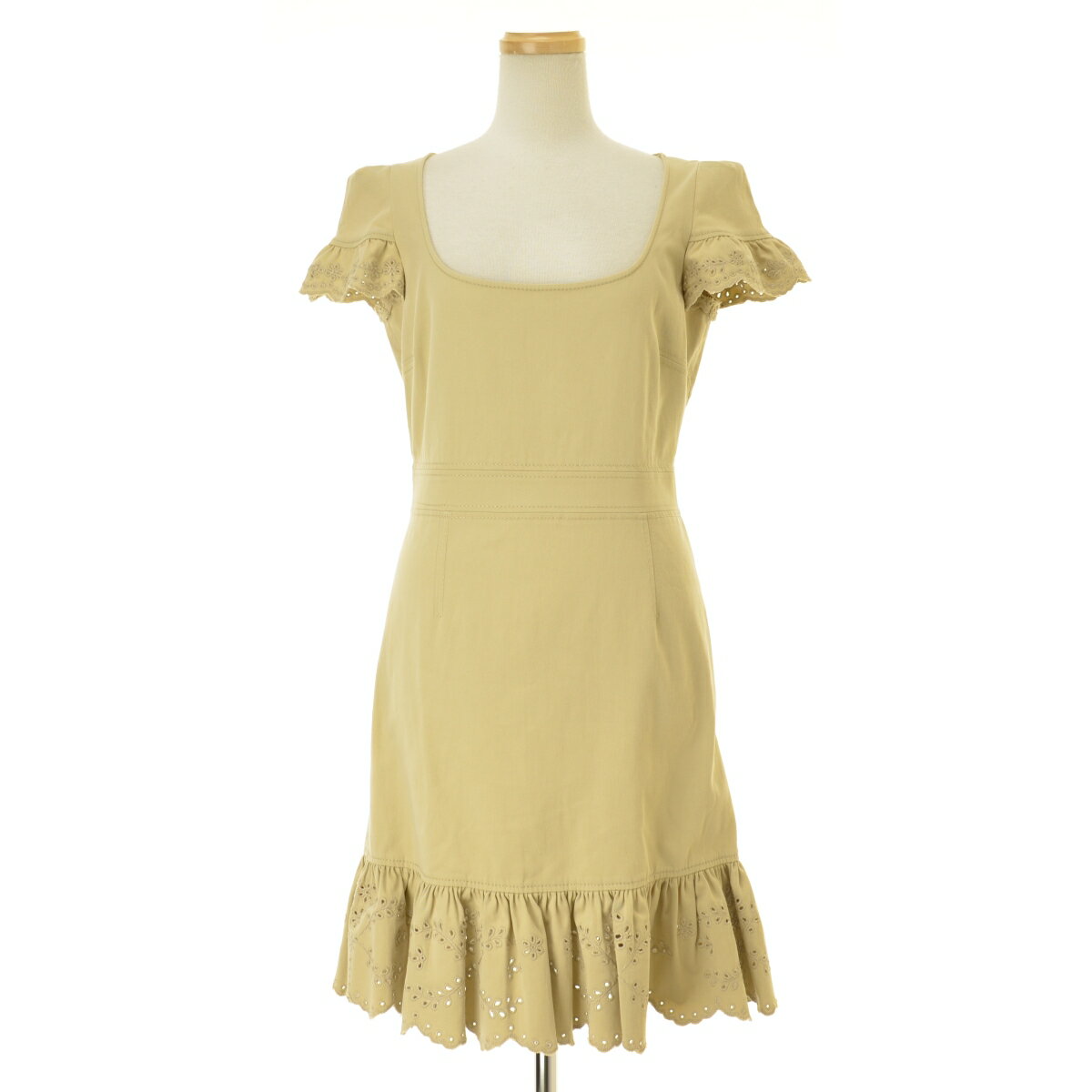 【中古】【期間限定値下げ】RED VALENTINO / レッド ヴァレンティノCROVS8A5-V11855R スカラップ ペプラム ドレス半袖ワンピース【cacebaae-l】