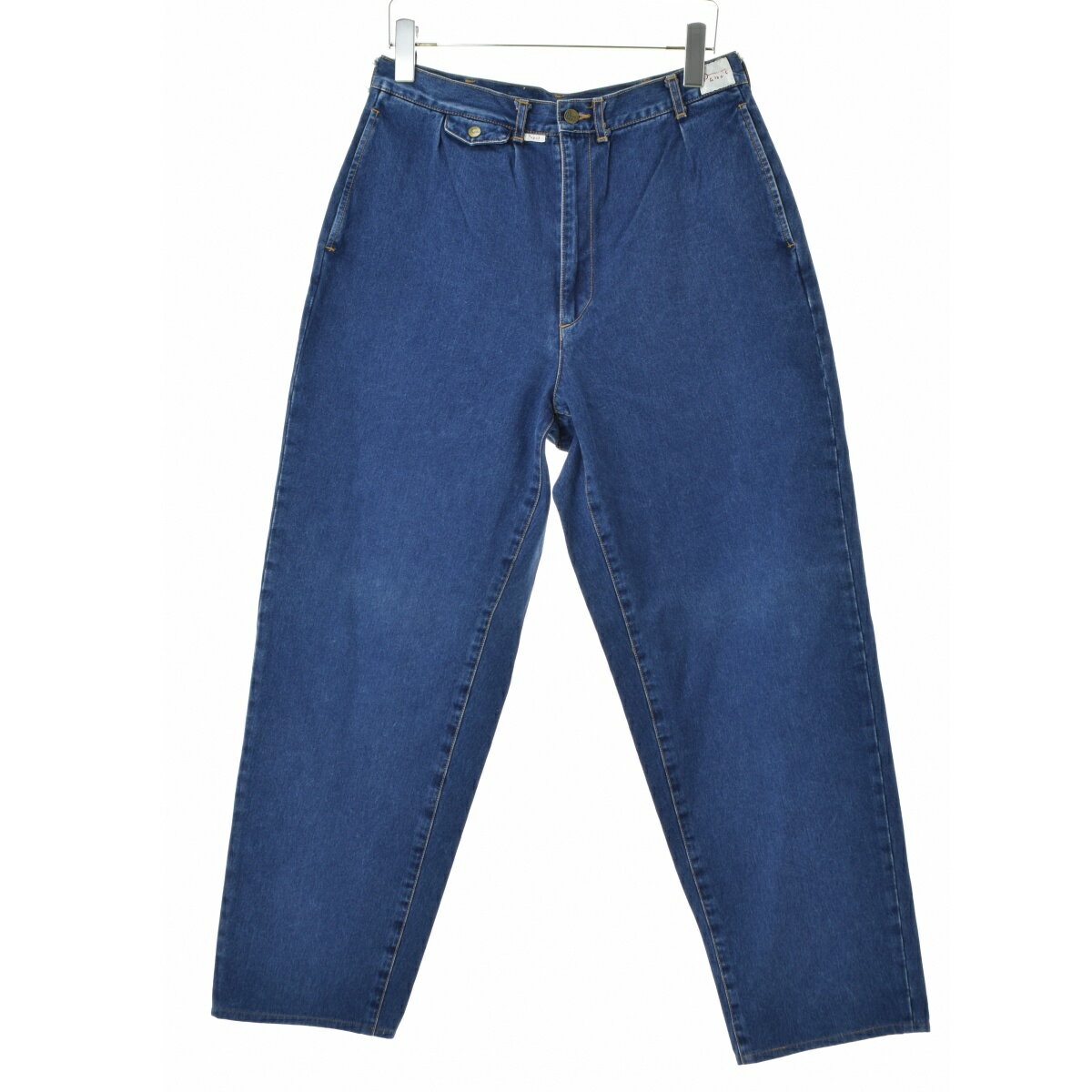 PAPAS パパス ヒッコリー オーバーオール 紺×白　M〜L メンズ　美品 6333011.jpg