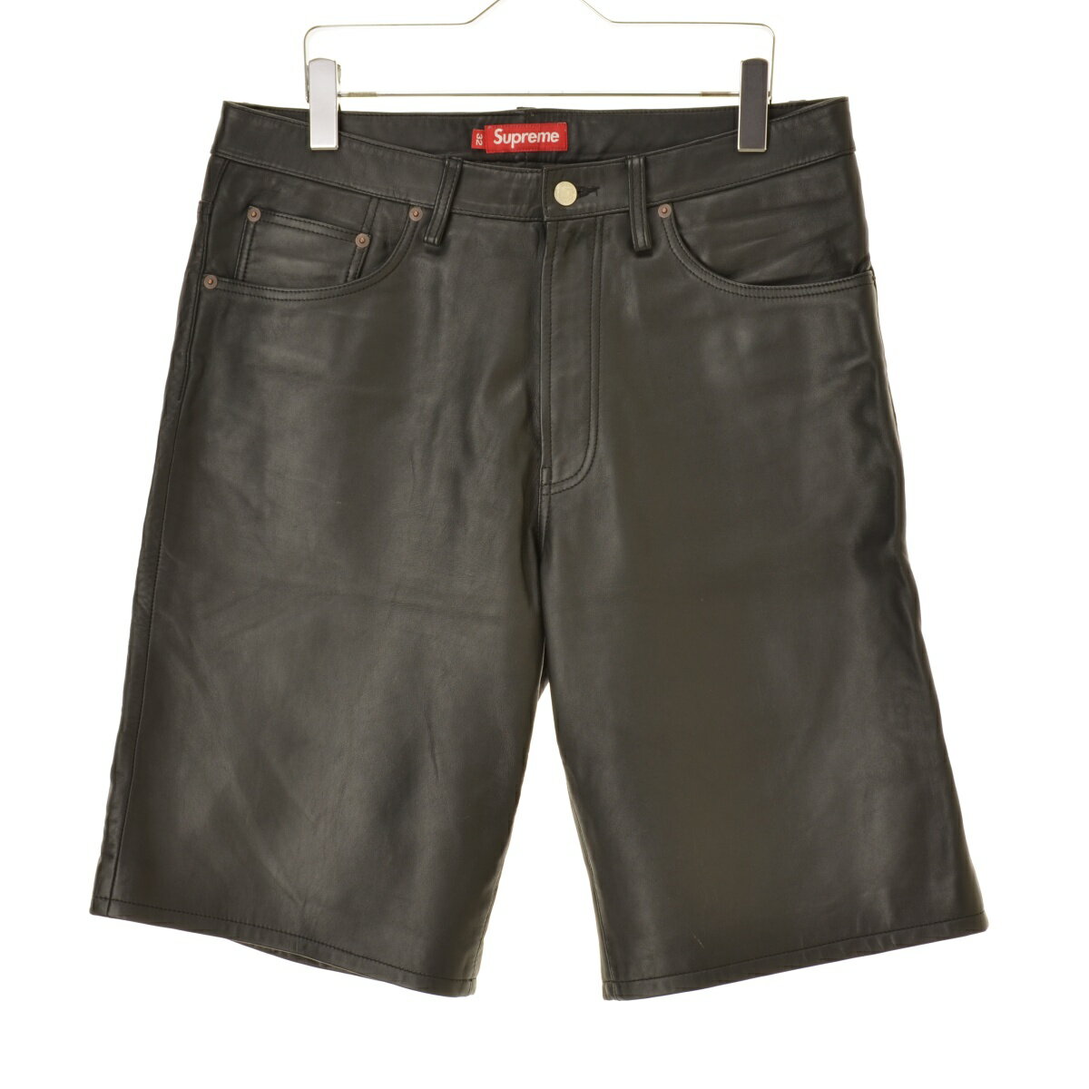 【中古】SUPREME / シュプリーム25SS Baggy Leather Short Blackハーフパンツ【cacgadbh-m】
