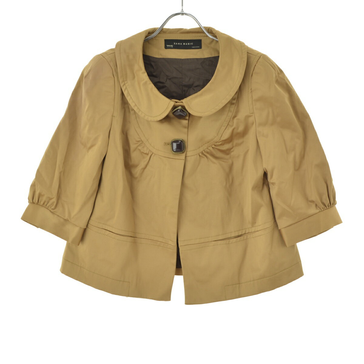 Rakuten - 【中古】ZARA BASIC / ザラ七分袖ラウンドカラージャケット【caceajaj-l】