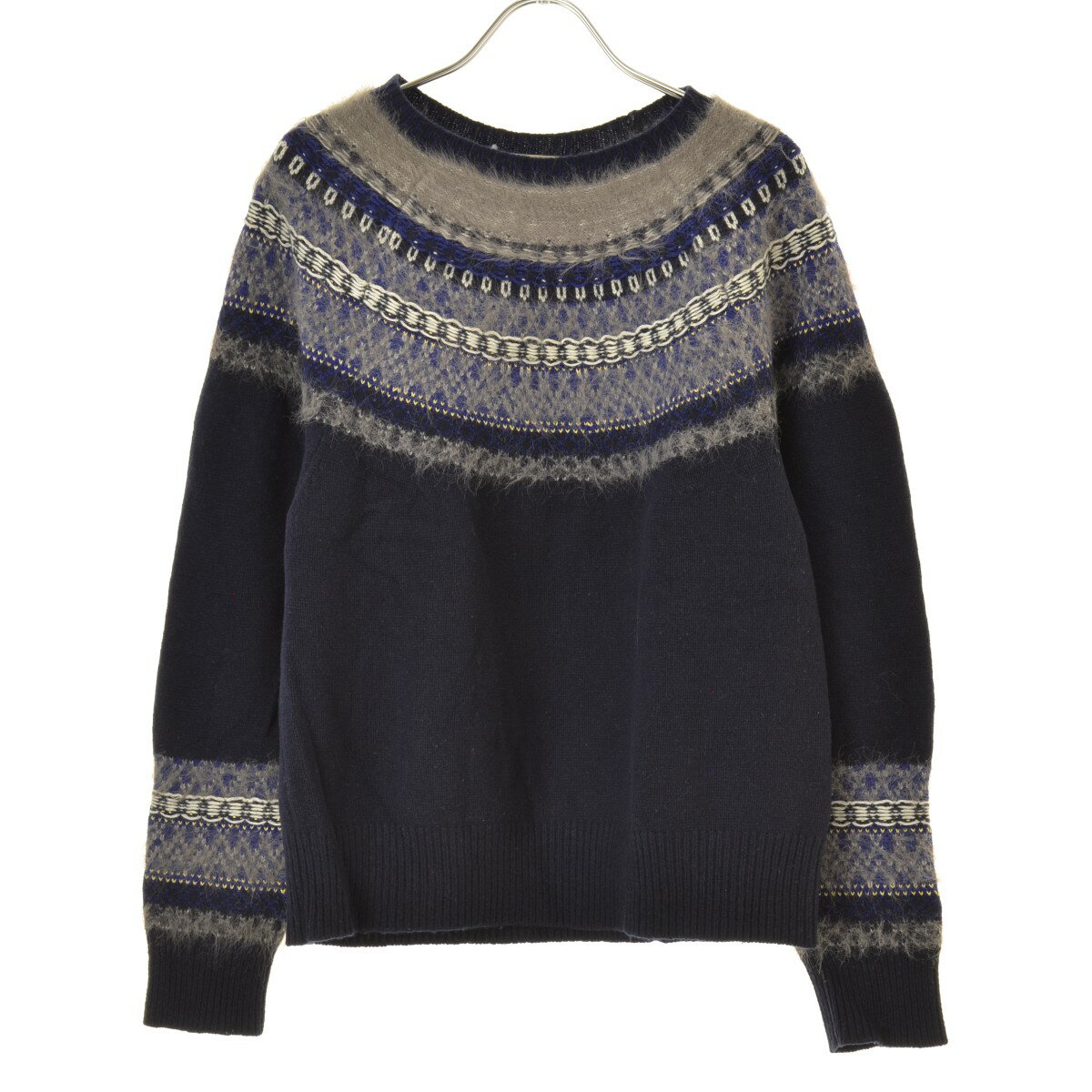 楽天市場】フェアアイル ニット（カラーネイビー）（レディース