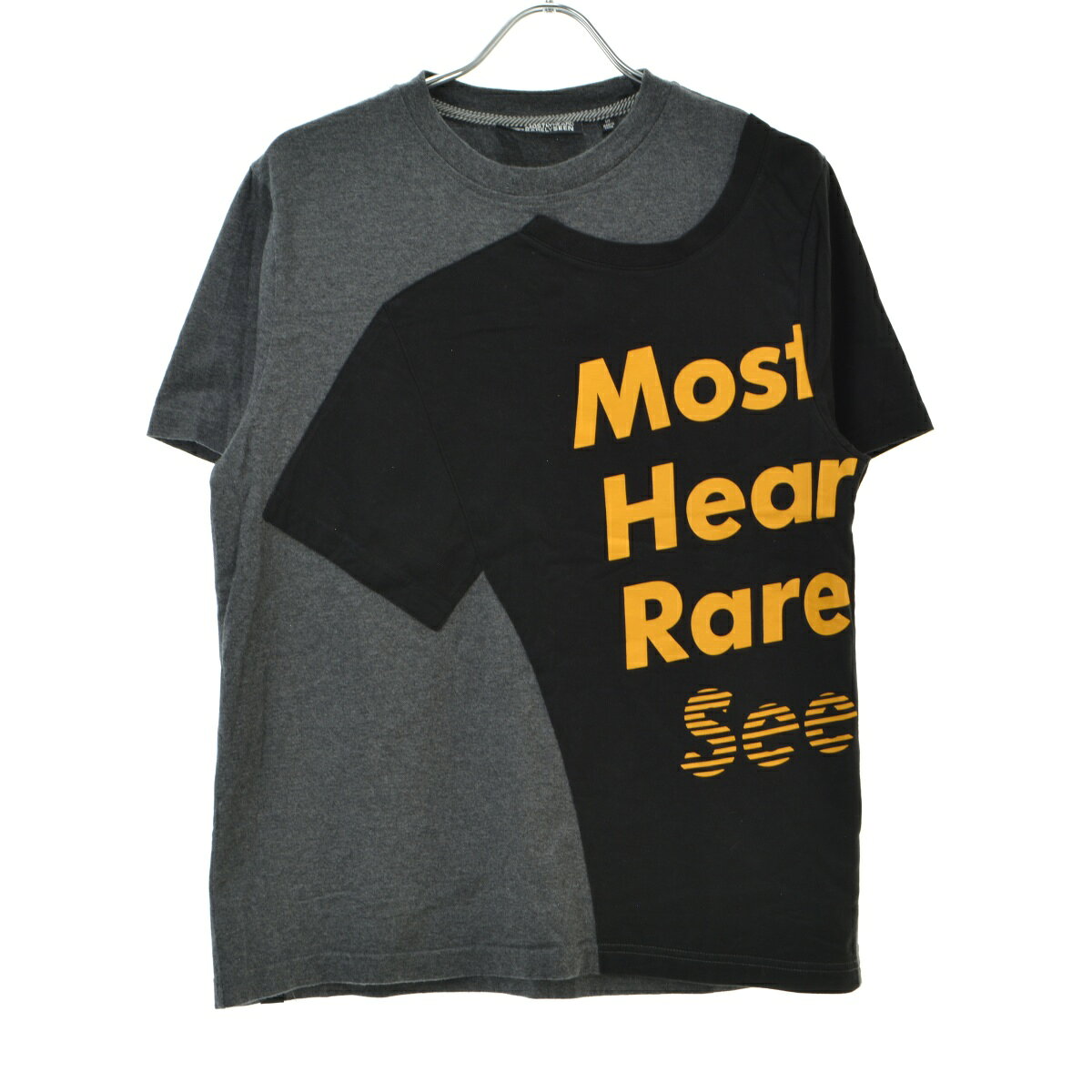 Mostly Heard Rarely Seenロゴプリント ドッキング半袖Tシャツ