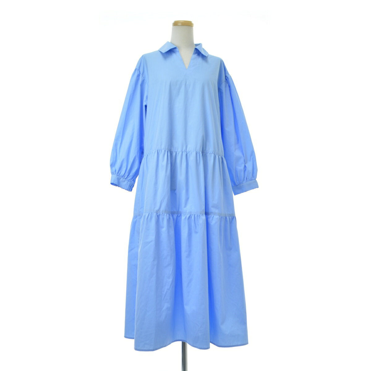 【中古】STRAWBERRY-FIELDS / ストロベリーフィールズ21-11113 ティアードシャツロング七分袖ワンピース【caceaiba-l】