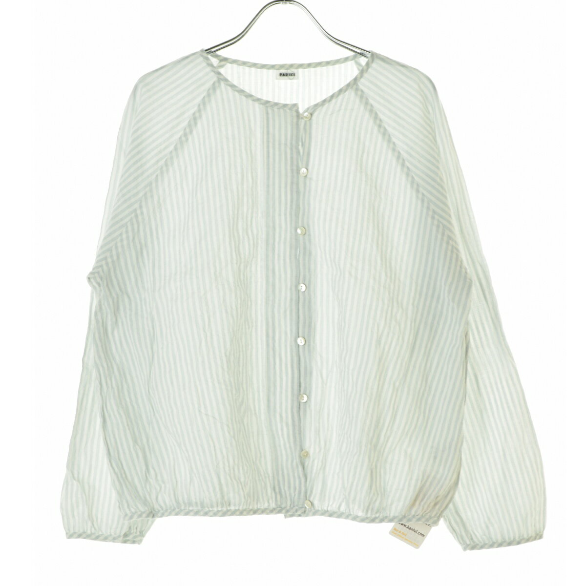 【中古】PARICI / パーリッシィ50-01-BL-002-24-1 ストライプ バルーン長袖ブラウス【cacgacag-l】