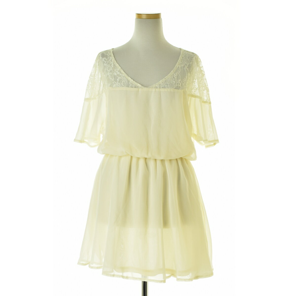 【中古】【期間限定値下げ】LIP SERVICE / リップサービス0432302360 レース切替五分袖ワンピース【cacfaicf-l】(4)