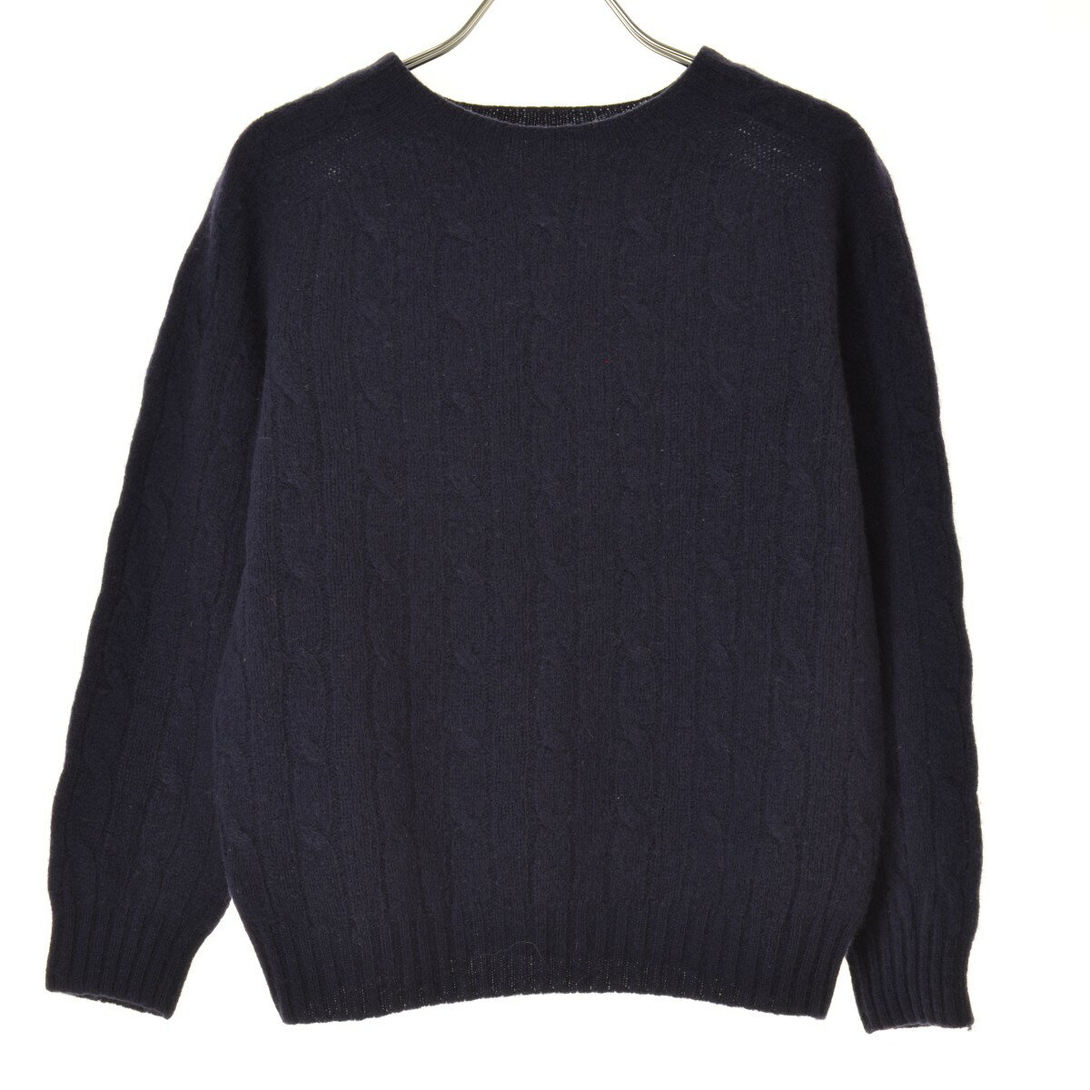 【中古】Harley of Scotland / ハーレーオブスコットランド英国製 ケーブルウール長袖ニットセーター【cacfacbj-l】