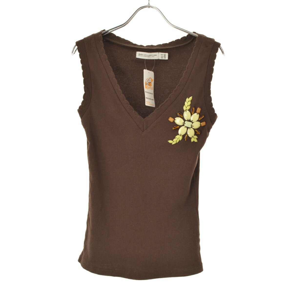 【中古】ZARA COLLECTION / ザラコレクションビジューデザインノースリーブカットソー【cacfagab-l】