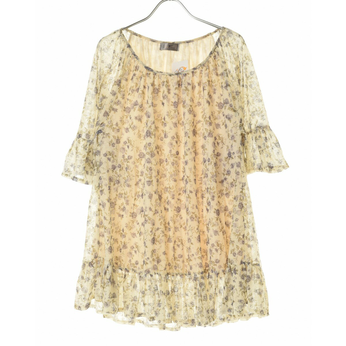 【中古】Esquilo Branco. / エスキロブランコ花柄五分袖ブラウス【cacfaccf-l】