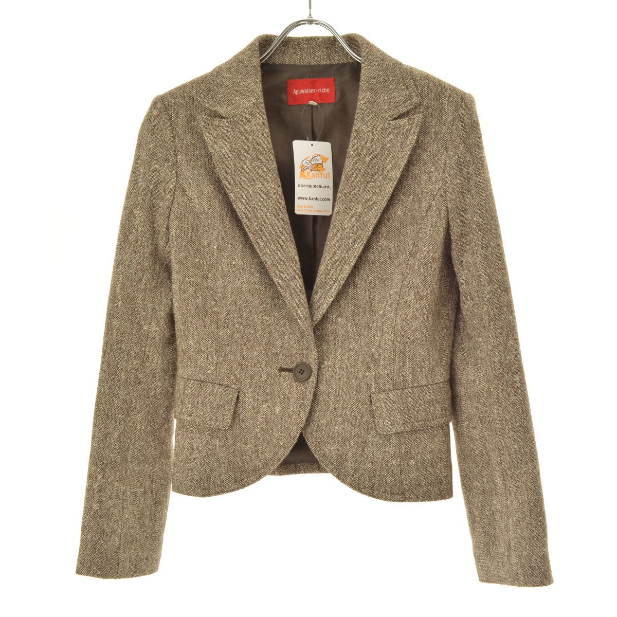 【中古】【期間限定値下げ】Apuweiser-riche / アプワイザーリッシェツイードテーラードジャケット【cacfbbca-l】