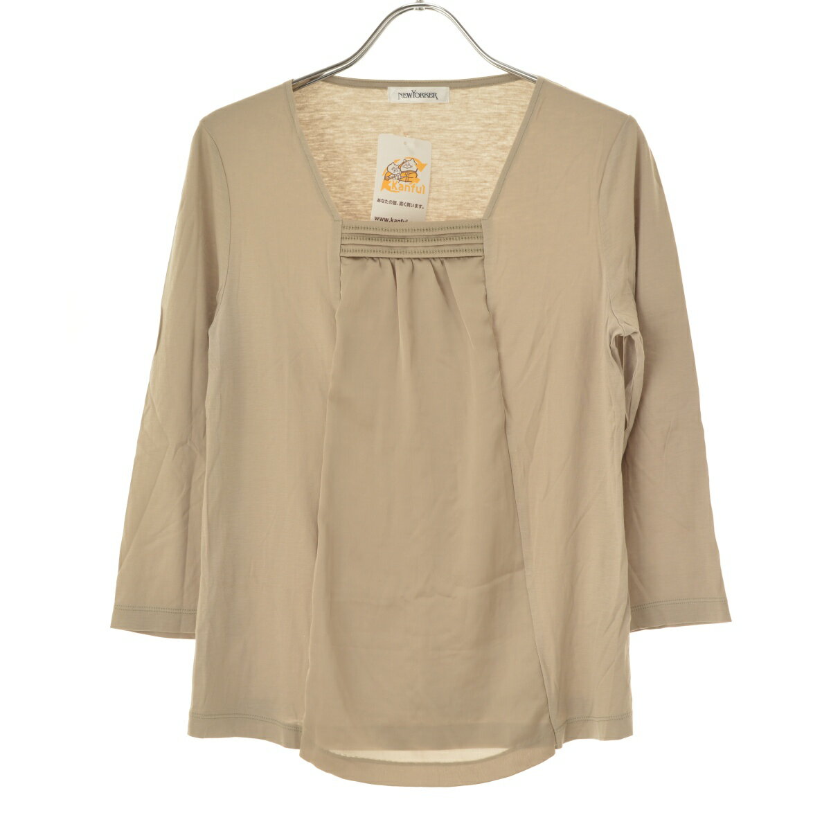 【中古】【期間限定値下げ】NEW YORKER / ニューヨーカースクエアネック ドッキング七分袖カットソー【cacfahah-l】