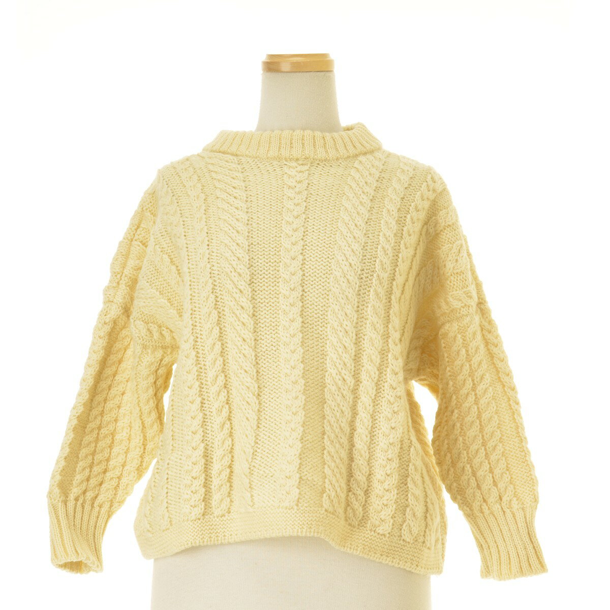 樂天商城 - 【中古】GUERNSEY WOOLLENS / ガンジーウーレンズ15AW04 アラン ケーブル プルオーバー七分袖ニットセーター【cacgadci-l】