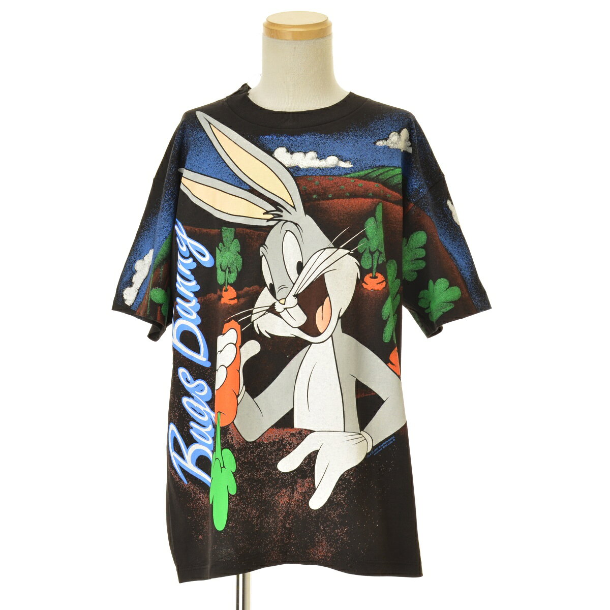 【中古】WARNER BROS90s WILD OATSボディ BUGS BUNNY 両面プリント半袖Tシャツ【cacebbca-m】