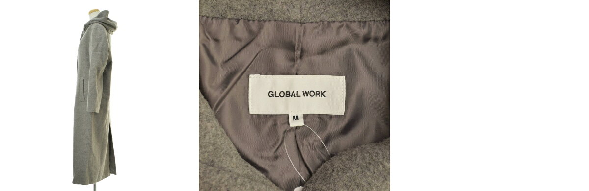 【中古】【期間限定値下げ】GLOBAL WORK / グローバルワークフード付ロングコート【cacgadbj-l】 kanful-11967226 ブランド古着の買取販売カンフル サンプル画像3