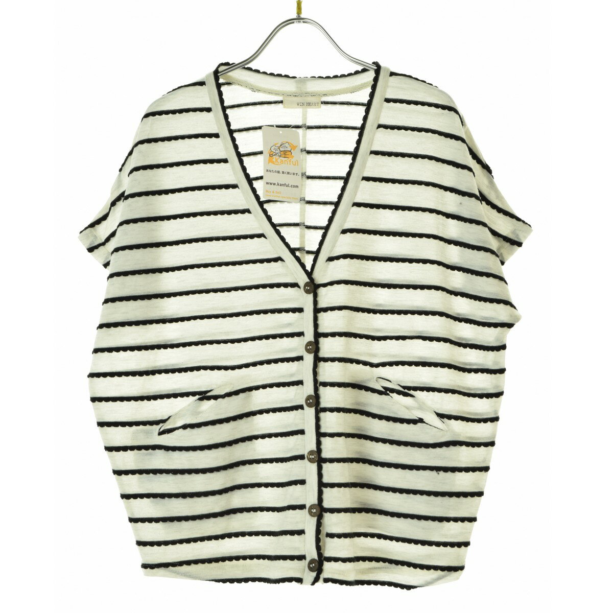 Rakuten - 【中古】WIN HEART / ウインハートフリル半袖カーディガン【cacfbbbf-l】