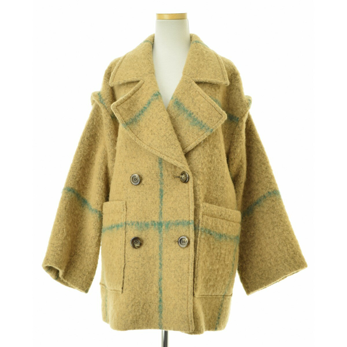 Rakuten - 【中古】MIDIUMISOLID / ミディウミソリッドチェックダブルウールコート【cacfbcai-l】