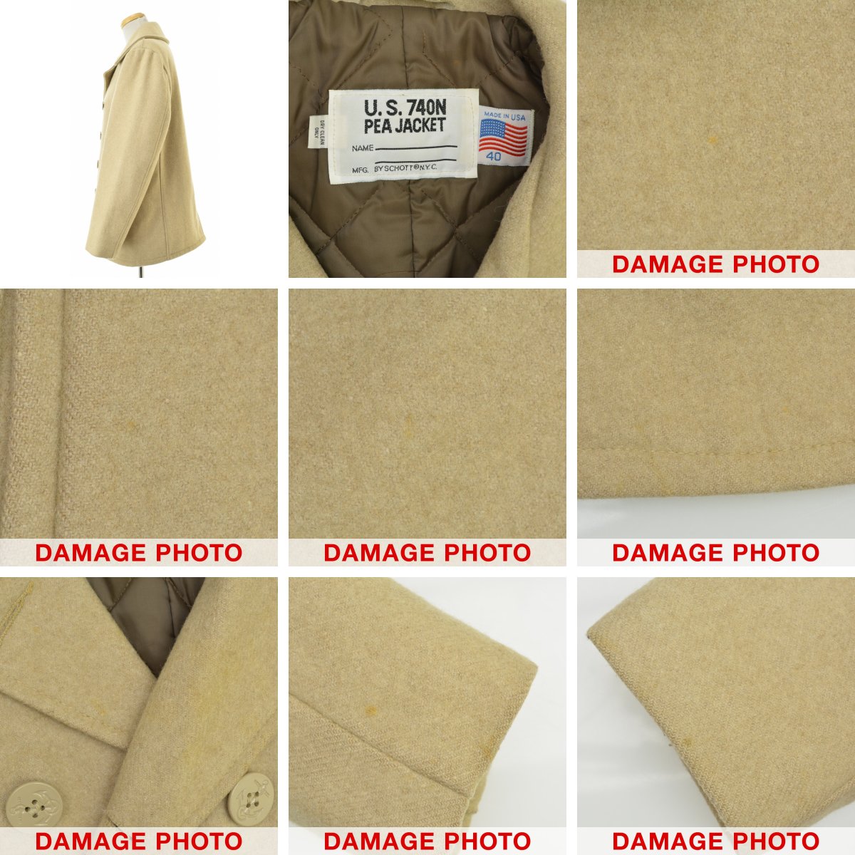 【中古】【期間限定値下げ】Schott / ショットU.S.740N PEA JACKETPコート【cacfacbg-m】