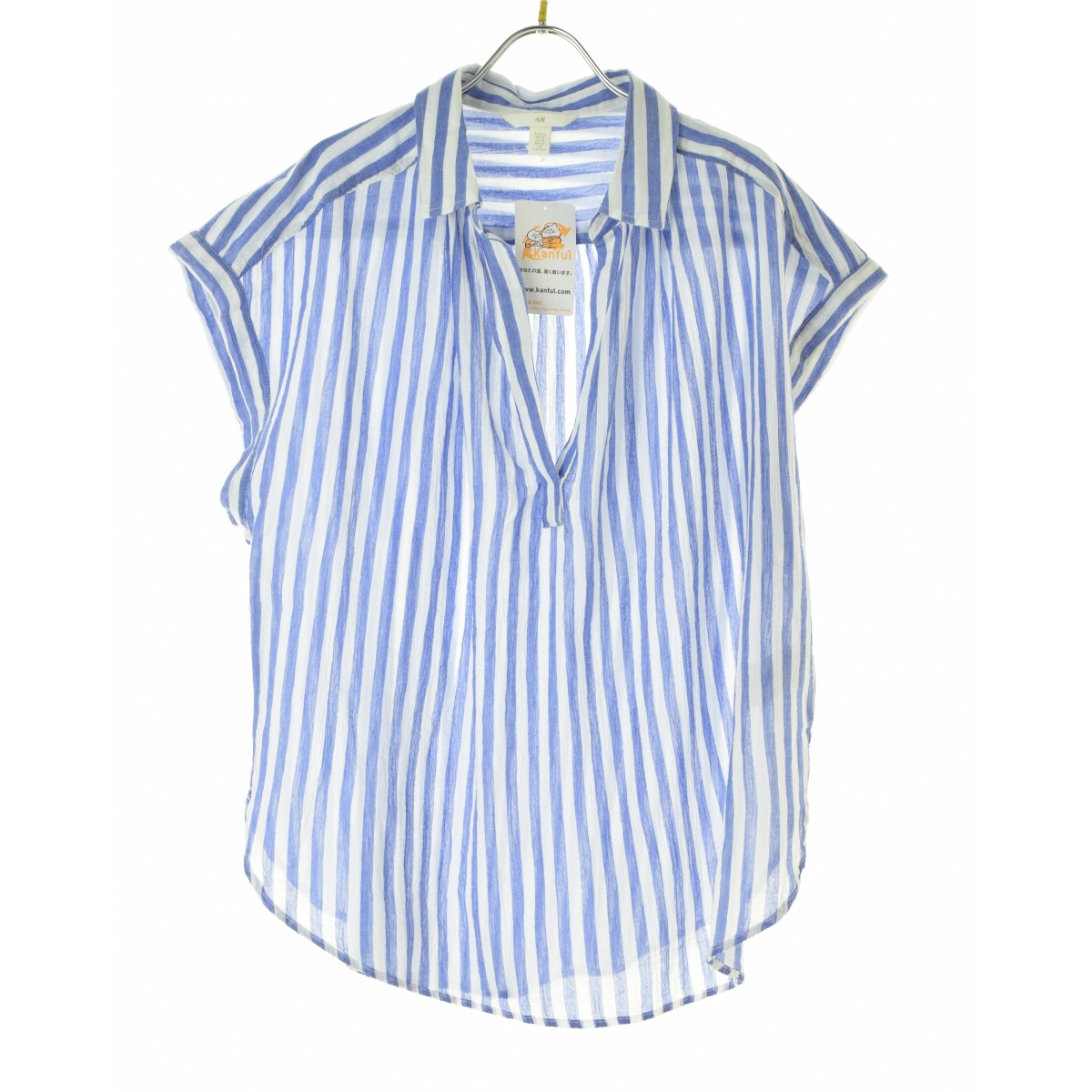 Rakuten - 【中古】H&M / エイチアンドエムストライプ スキッパーフレンチスリーブブラウス【cacfaibb-l】