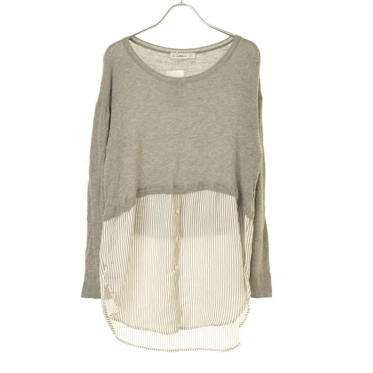 樂天商城 - 【中古】ZARA / ザラ切替 レイヤード風長袖ニットセーター【cacgacch-l】