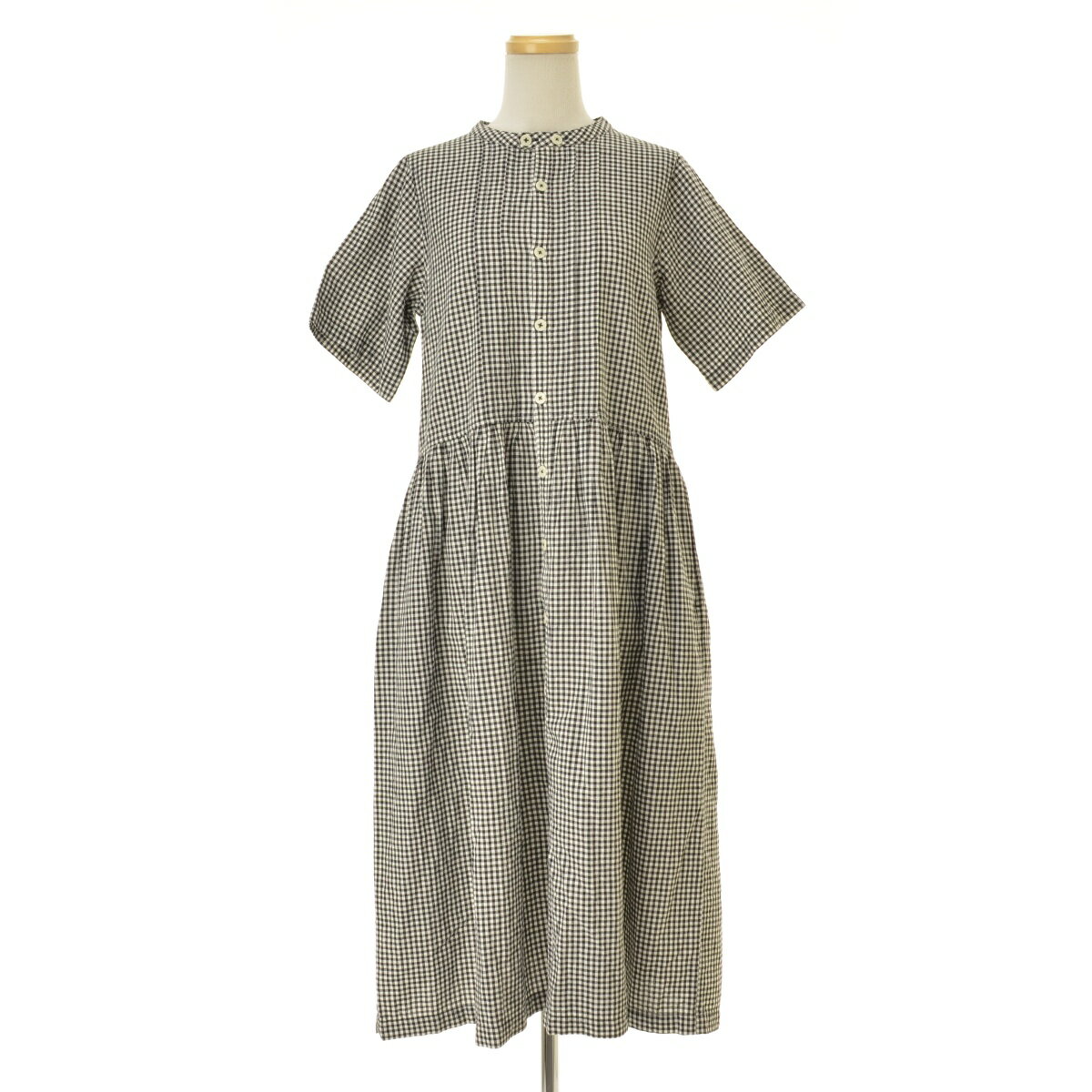樂天商城 - 【中古】GRANDMA MAMA DAUGHTER / グランマ ママ ドーターギンガムチェックロング半袖ワンピース【cacgaecb-l】