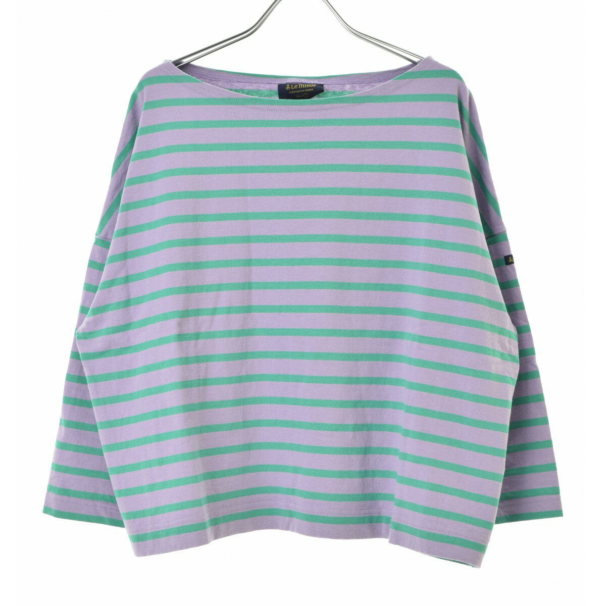 Leminor / ルミノアフランス製 ワイドボーダー バスクシャツ Mauve/Turquoise長袖カットソー