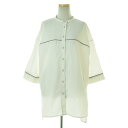 【中古】【期間限定値下げ】Hunchバンドカラーシャツ七分袖チュニック【caceaicd-l】