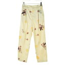 【中古】【期間限定値下げ】QUINOA BOUTIQUE / キヌアブティック90039-31IM フラワー柄 プリーツ サテン トラウザーパンツ【cacfacai-l】