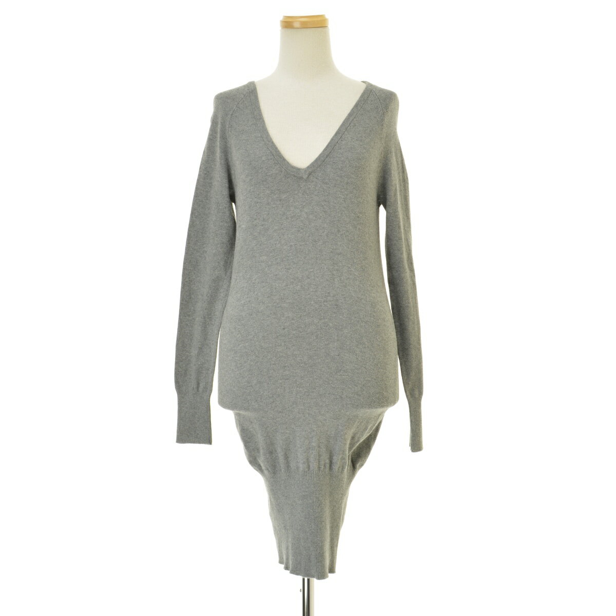 【中古】SISLEY / シスレーVネックニット長袖ワンピース【cacdbcae-l】