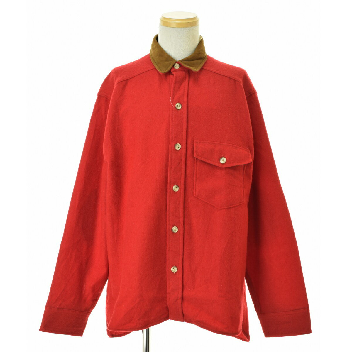 【中古】【期間限定値下げ】WOOLRICH / ウールリッチ80s〜 USA製 ウール エルボーパッチ長袖シャツ【cacfaicg-m】