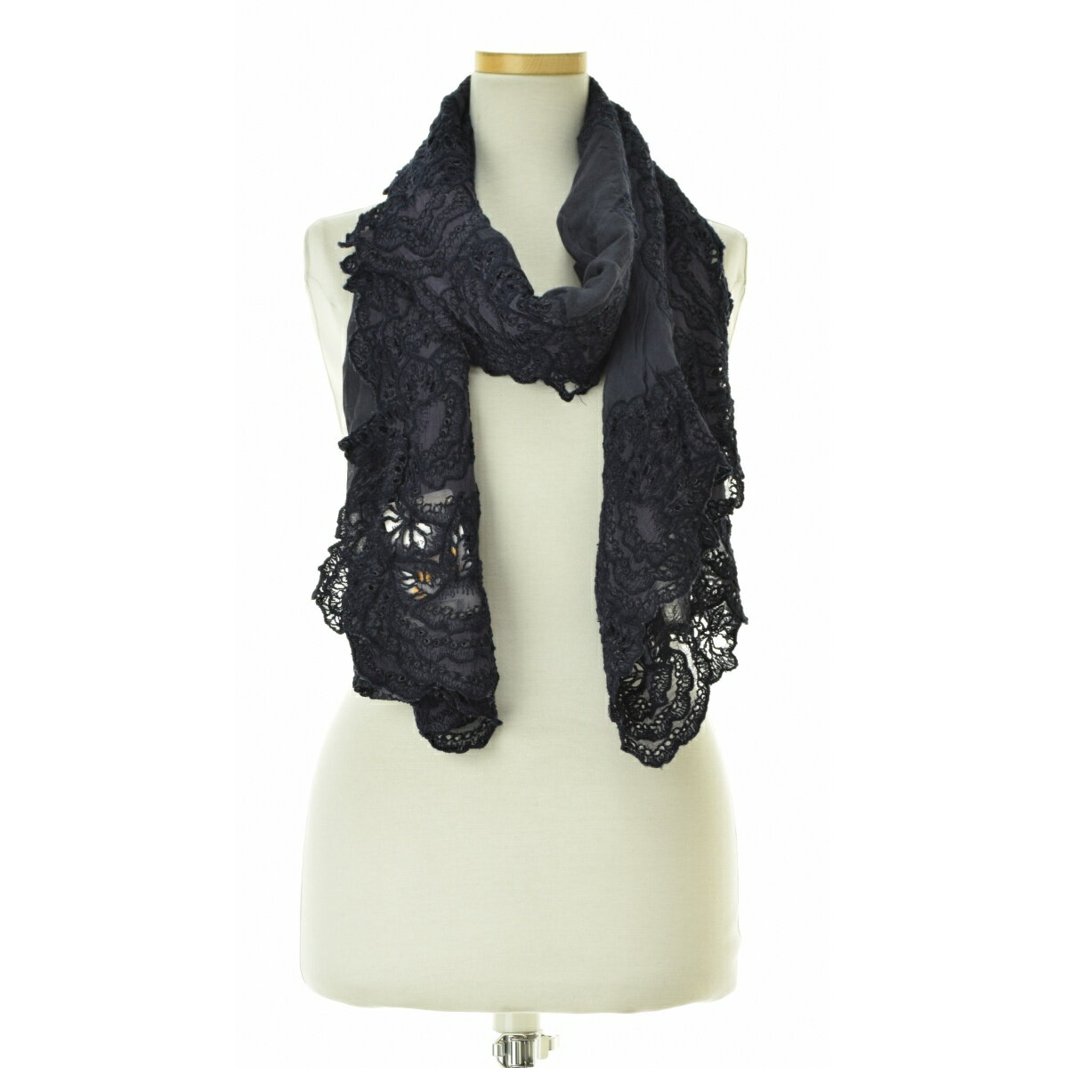 ★新品★ファリエロサルティ　レースストール　フラワー刺繍　コットン　ベージュ Faliero Sarti（ファリエロサルティ） ストール ADRIEL アドリエル