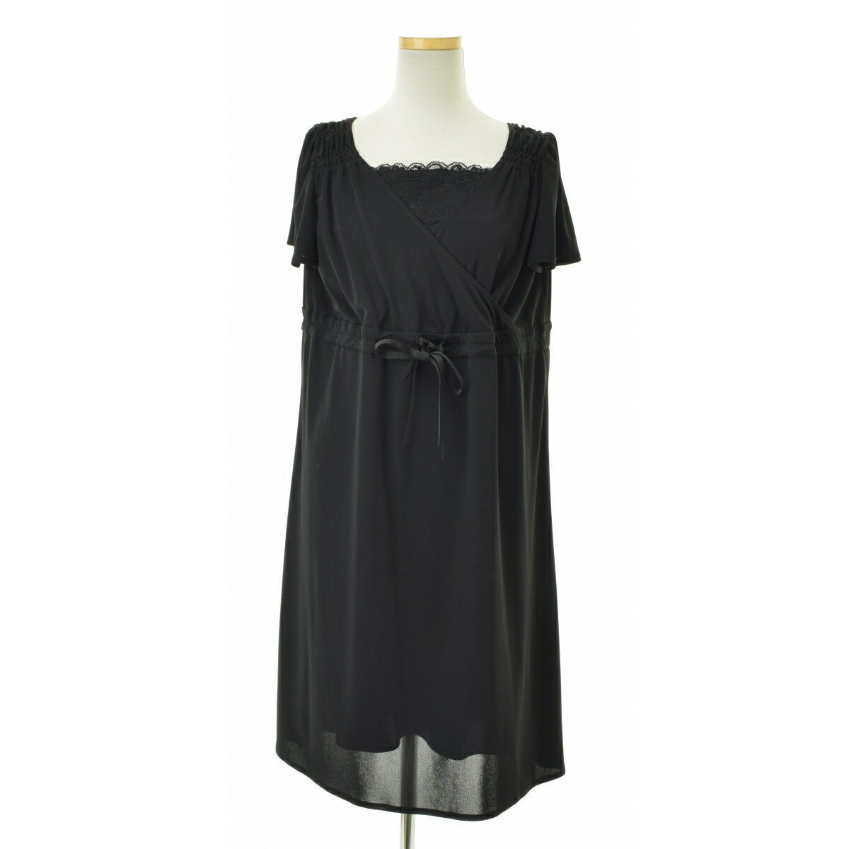 【中古】【期間限定値下げ】clear impression / クリアインプレッションギャザー半袖ワンピース【caceagbj-l】