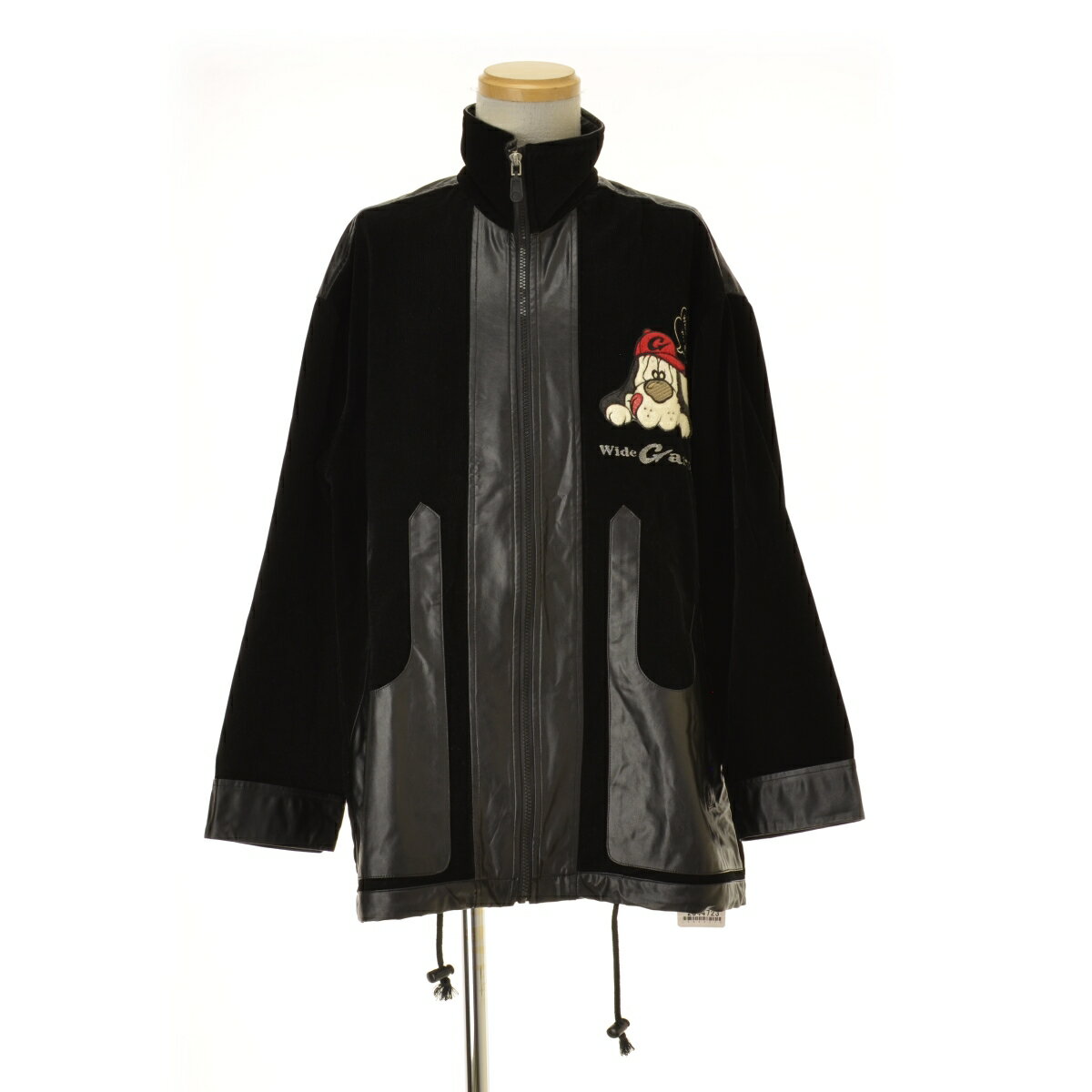 【中古】【期間限定値下げ】CAROL wide villageコーデュロイ × フェイクレザー 切替 犬 ワッペンコート【cacfbabf-m】