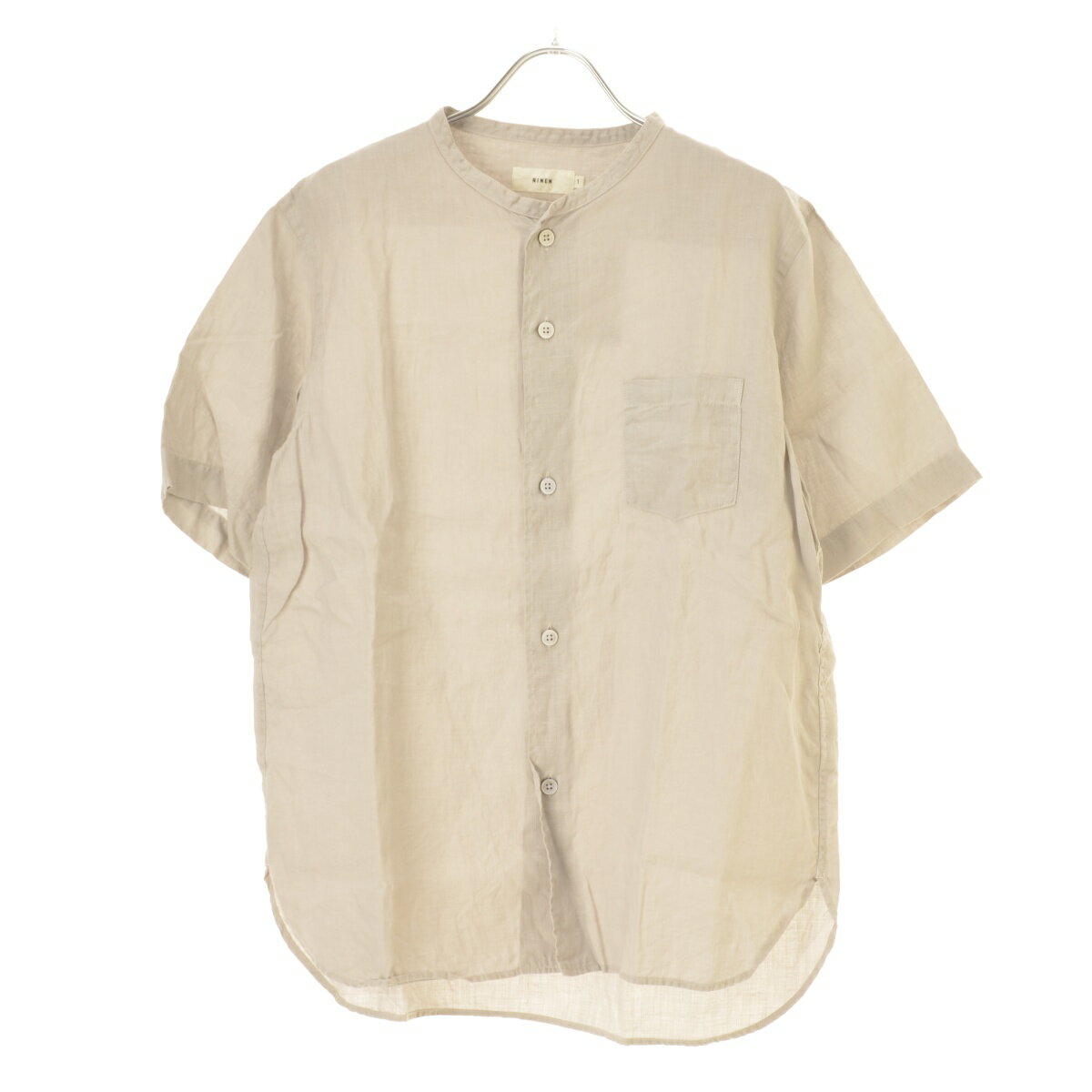 樂天商城 - 【中古】RINEN / リネンリネン ノーカラー半袖シャツ【cacgaeca-l】
