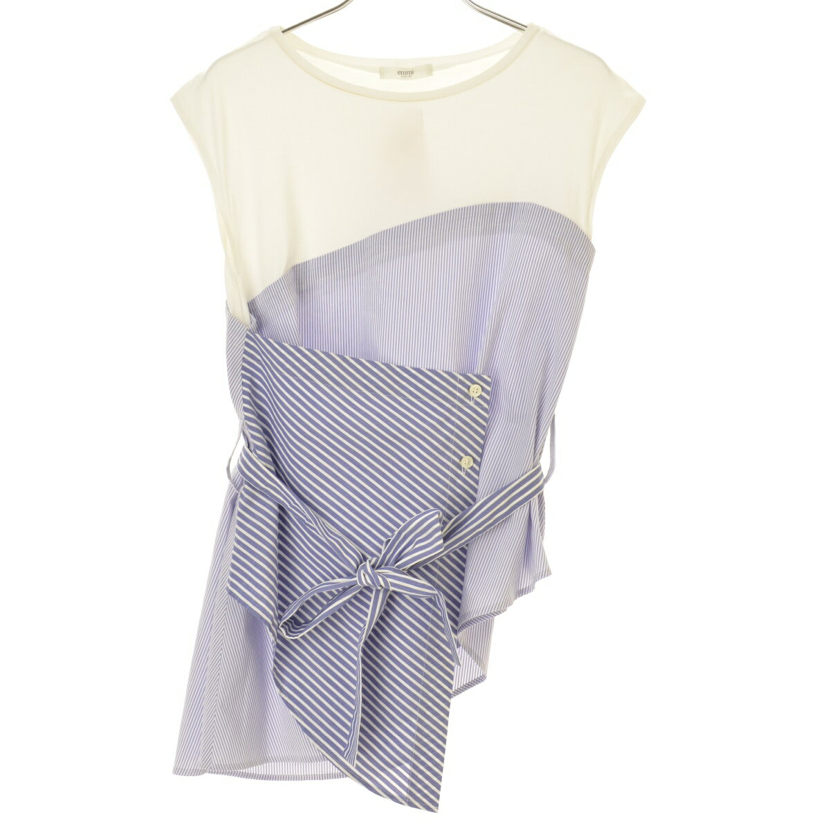 【中古】【期間限定値下げ】emmi atelier / エミ13WFT172037 ストライプ切替ノースリーブカットソー【caceaibg-l】