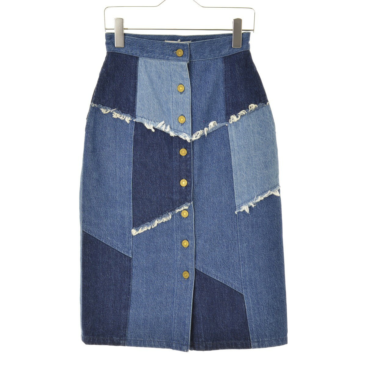 【中古】【期間限定値下げ】MOUSSY / マウジー010EAW11-5120 TRAPEZOID PANEL SKIRTデニムスカート【cacfaebf-l】