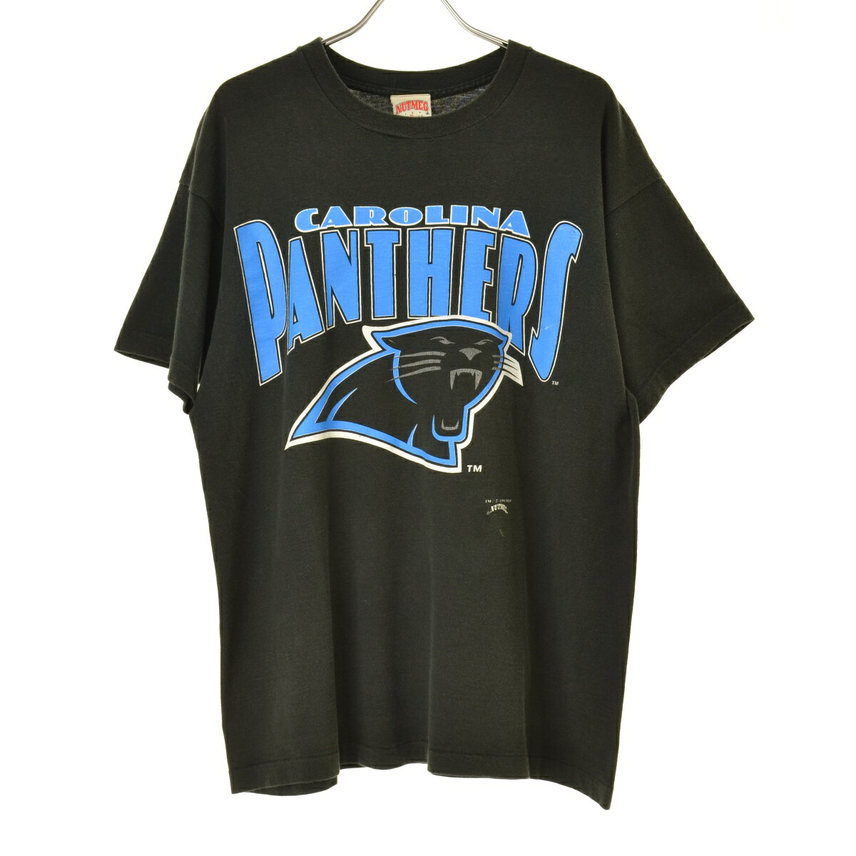 【中古】NUTMEG90s USA製 NFL CAROLINA PANTHERS カロライナ パンサーズ アメフト シングルステッチ半袖Tシャツ【cacgaiai-m】
