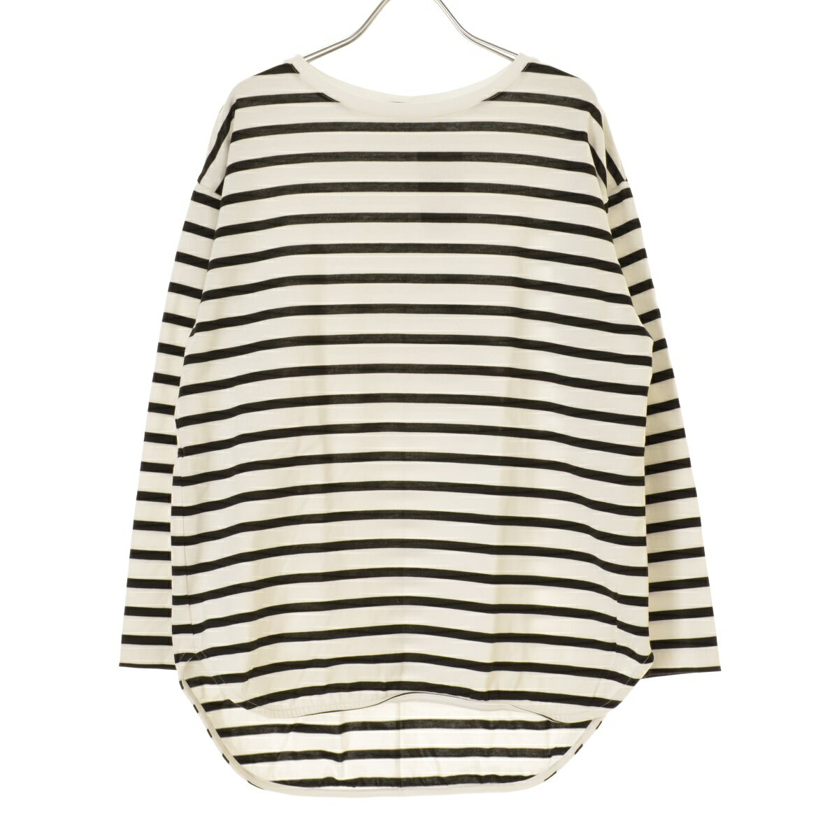 【中古】Squady / スカディ裾ラウンド ボーダー長袖Tシャツ【cacfajah-l】