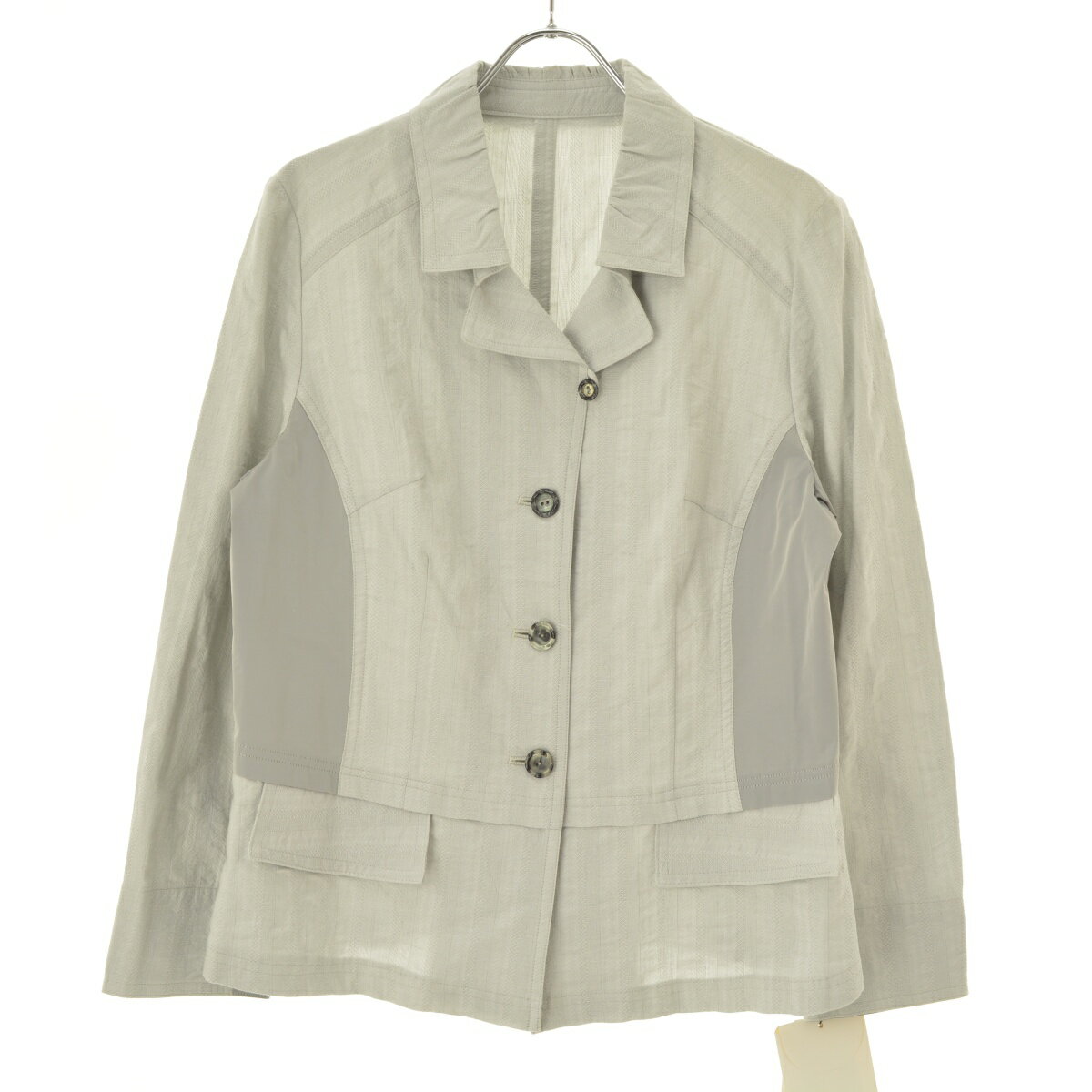 【中古】Michellemodello / ミッシェルモデロ切替ジャガードストライプコットンジャケット【cacfacci-l】