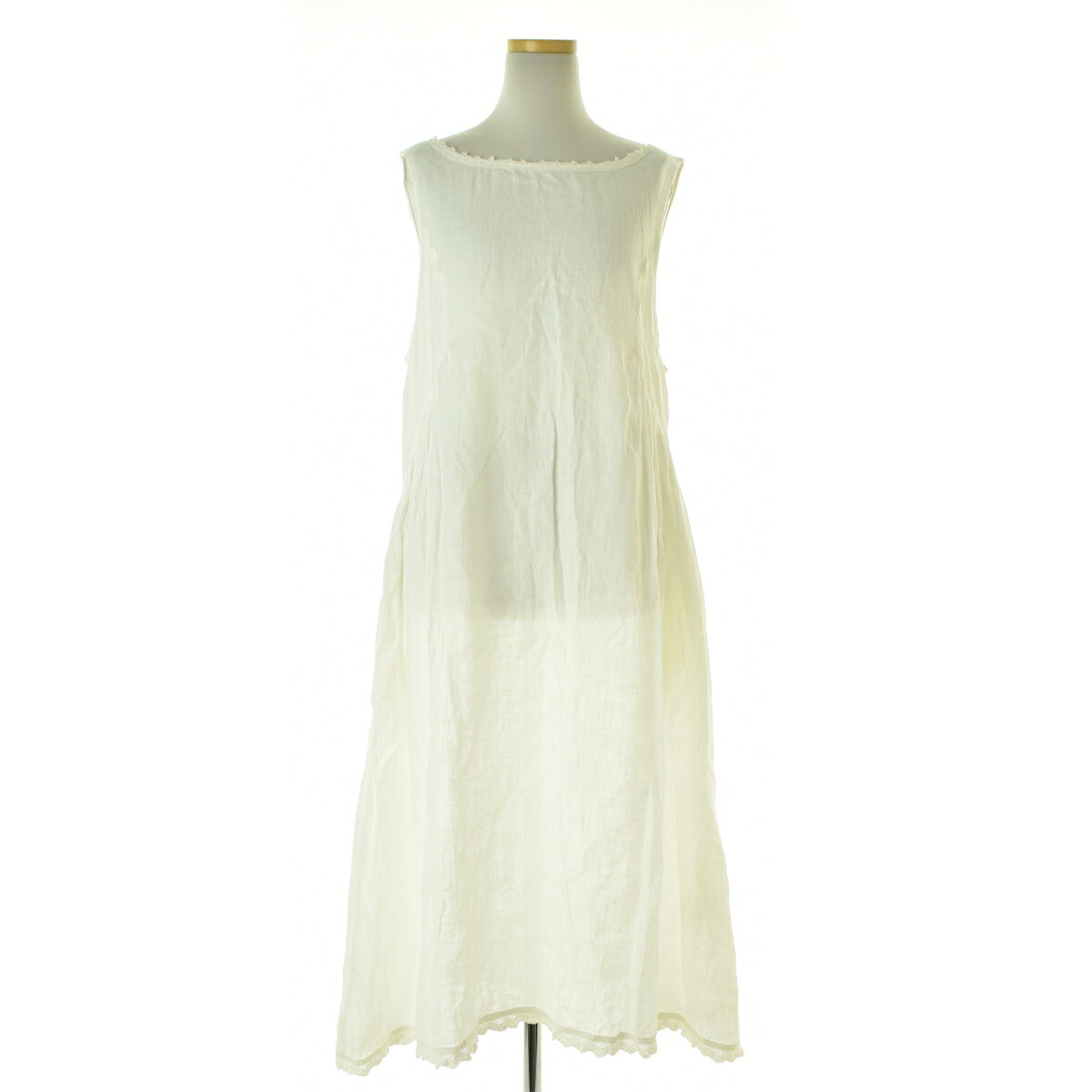 樂天商城 - 【中古】nest Robe / ネストローブ01153-1271-5 リネンレース付きロングノースリーブワンピース【cacfbcbc-l】