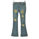 【中古】【期間限定値下げ】IN TOTO JEANSクラッシュ加工ストレッチブーツカットデニムパンツ【cacfaebh-l】