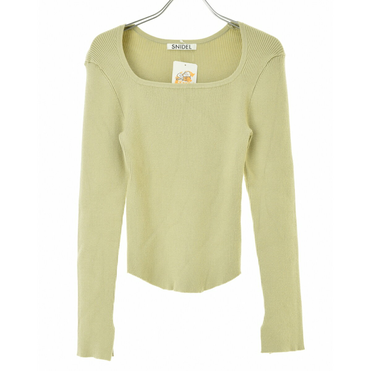 Rakuten - 【中古】SNIDEL / スナイデルSWNT211163 Sustainableスクエアネックニットプルオーバー長袖カットソー【cacfadce-l】