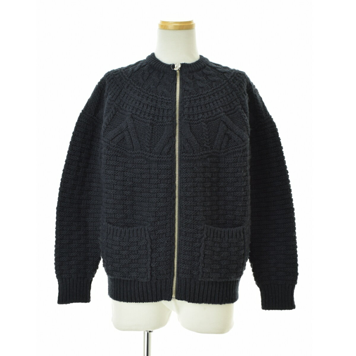 【美品】バトナー カーディガン ウール ダークグレー L JOHN PEARSE comfort navy】カーディガン/ダークグレー/ウォッシャブル
