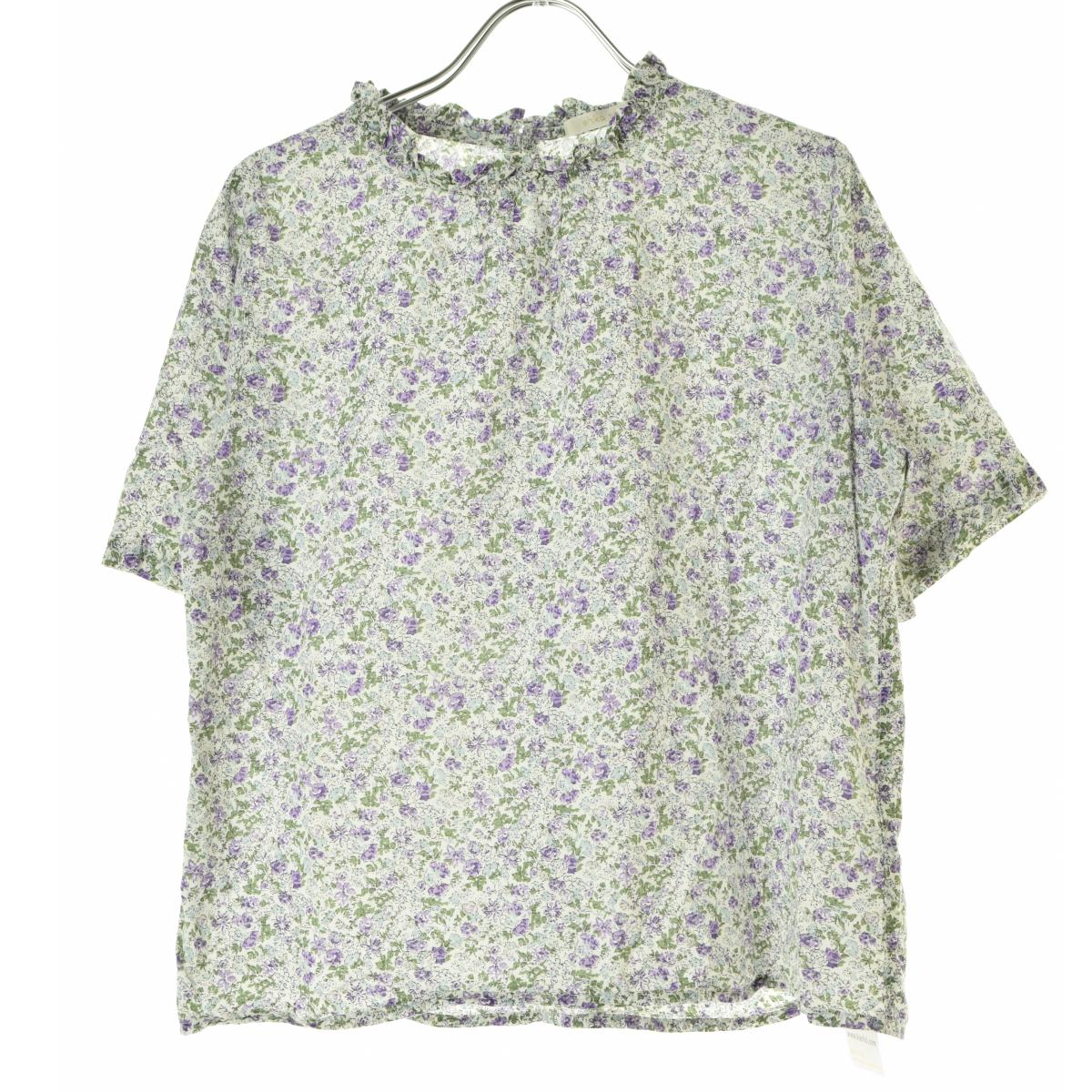 【中古】ehka sopo by SM2 / エヘカソポサマンサモスモス総柄 フラワー半袖ブラウス【cacfbbbc-l】